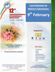 دوازدهمین کنگره بین المللی ایمونولوژی و آلرژی ایران
